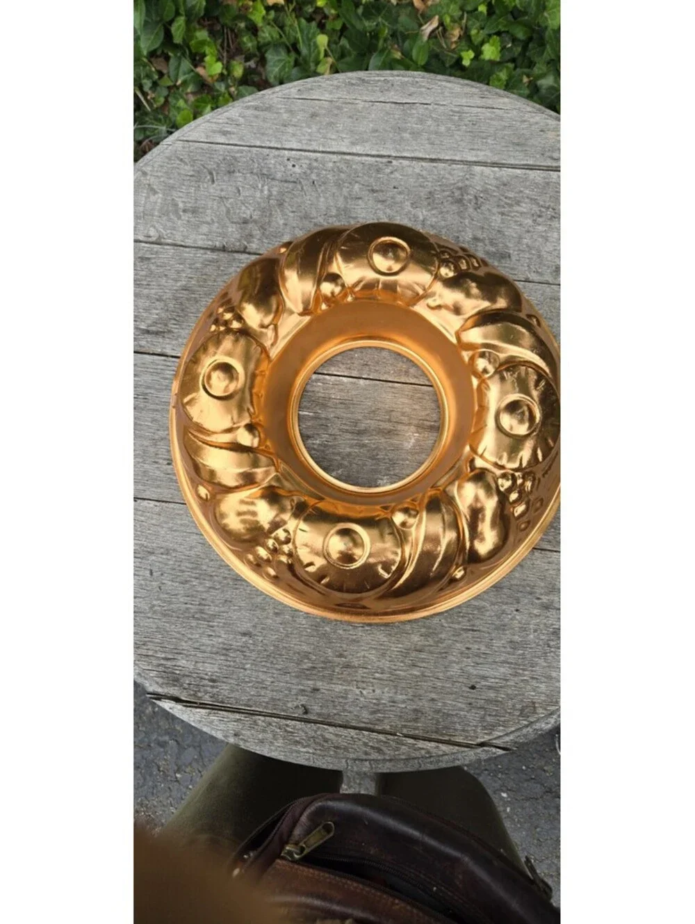 Vintage Copper Tone Fruit Wreath Cake Jello Mold Wall Hanging Decor 13